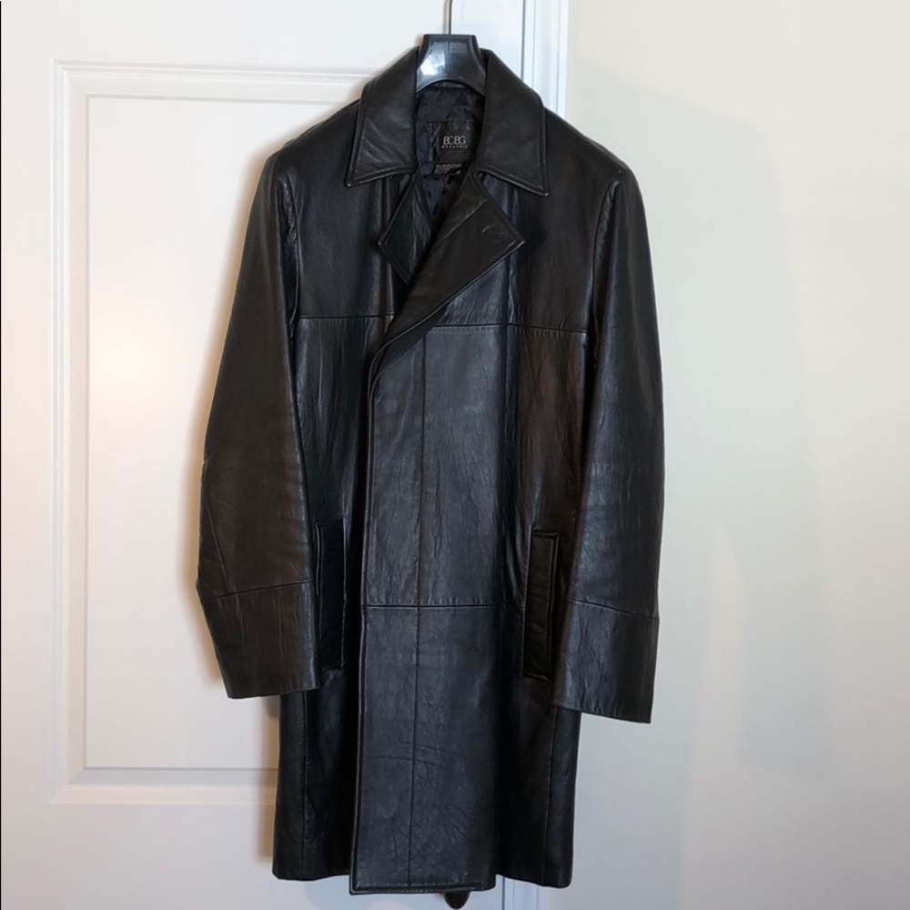 Men’s leather trench coat